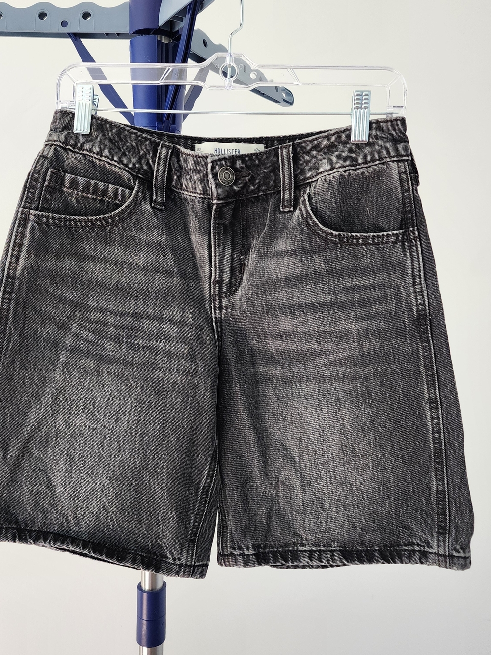 Hollister Faded Charcoal High-Rise Denim Shorts